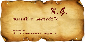 Munzár Gertrúd névjegykártya